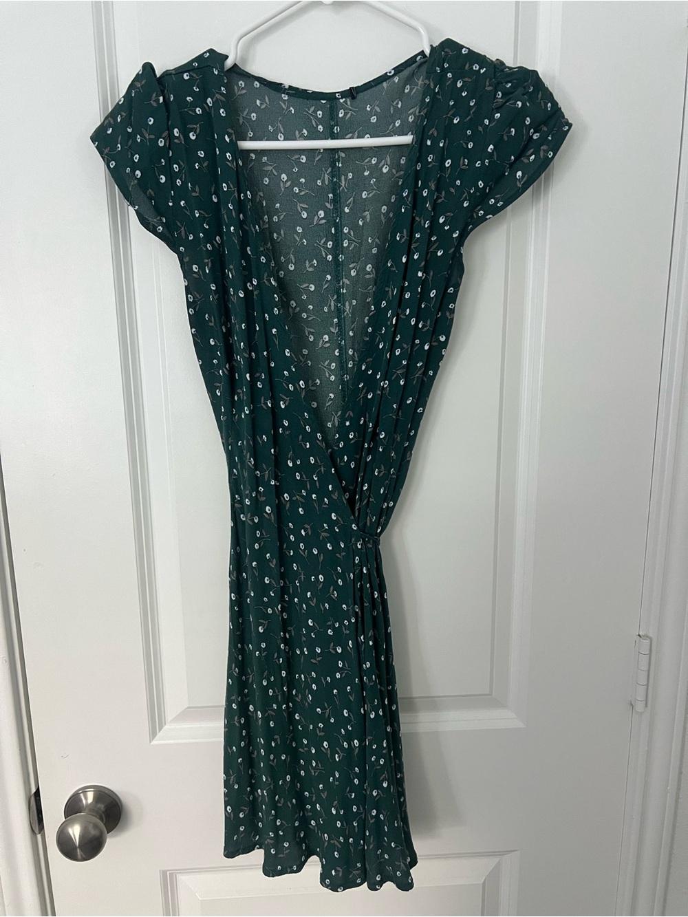 Brandy Melville Dark Green Floral Midi Wrap Dress